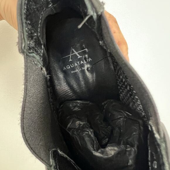 AQUATALIA WOMEN'S FALCO BLACK LEATHER CHELSEA ANKLE BOOTIES - SIZE 8.5 - Picture 9 of 10